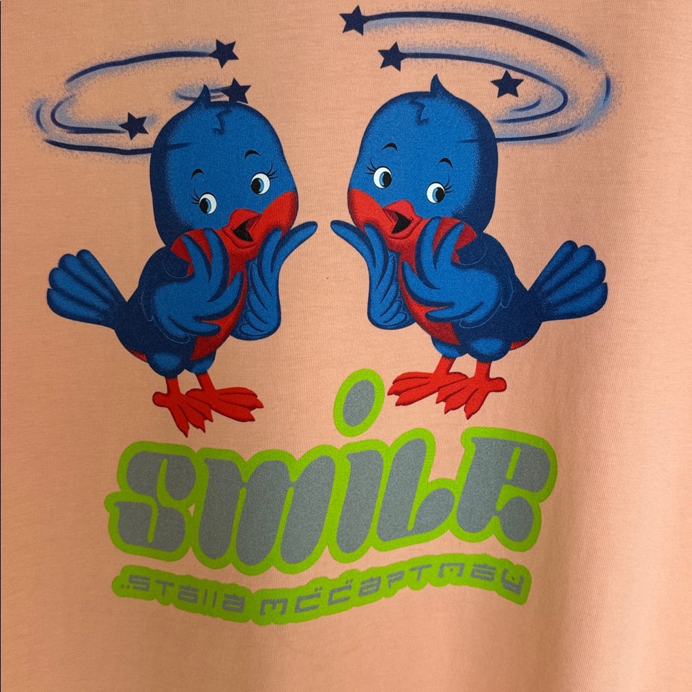 STELLA MCCARTNEY “SMILE” Bird T-shirt Sz US 4-6 - Picture 3 of 6
